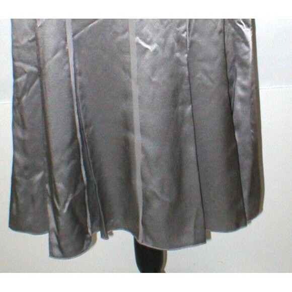 New NWT $498 Womens Silver Silk Skirt Worth New York 8 York Metallic Layered - Picture 5 of 8